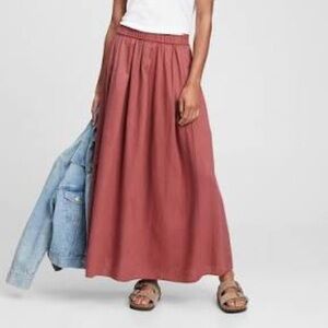 GAP Pleated Maxi Linen Skirt in Small